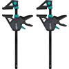 wolfcraft Set 2 Morsetti a Una Mano PRO MAX, Apertura 300 mm, Forza di Serraggio 250 kg per Esigenze Professionali, Funzione Allargatore 2 in 1 - Made in Europe - 8666060