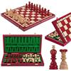 Master of Chess Scacchiera in Legno "PEARL XL" 42 cm - Fatto a Mano Scacchiera Portatile - Rosso Grandi Set di Scacchi Pieghevoli per Bambini e Adulti