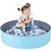 KBIBCK Piscina per palline pieghevole, 80 cm, per bambini, ragazze, ragazzi, asilo nido, portatile, per cani, gatti, per interni ed esterni, palline non incluse (blu)