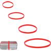 Xingrun 80 Pezzi Elastici 200g Elastico Ufficio Grandi Assortiti Dimensioni 25-40-50-60mm per Lavoro Ufficio Cucine Banca Carta Banconote - Rosso