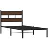 vidaXL Giroletto Senza Materasso con Testiera Rovere Marrone 75x190 cm, Telaio Letto, Letto, Struttura Letto in Metallo, Letto Singolo