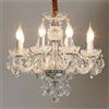Braiton Lampadario in Vetro di Cristallo 8 Luci A Sospensione Trasparente Illuminazione A Soffitto Lampadari Classici A Candela Vintage per Sala da Pranzo Apparecchio,Bianca
