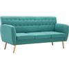 vidaXL Divano a 3 Posti Imbottito in Stoffa 172x70x82 cm Verde Dormeuse Canapé