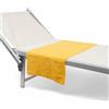 Morbidissimi Telo Multiuso in Spugna 100% Cotone, 40x100 cm con Tasche Portaoggetti, Telo per Sdraio, Asciugamano per Palestra, Mare, Piscina, Viaggi, Campeggio, Asciugatura Rapida, Leggero e Compatto, Giallo