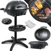 KESSER® Barbecue elettrico 2in1, grill da tavolo con supporto per coperchio | termometro max. 2400 watt | rivestimento antiaderente | piastra XXL | ripiano integrato grill elettrico