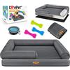 Lovpet® Letto Ortopedico per Cani, Cuscino per Cani, Cesto Relax, Inclusi Ciotola + 3X ossi da Masticare, Divano per Cani di Piccola, Media e Grande Taglia, Rivestimento Rimovibile e Lavabile