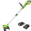 Greenworks Tagliabordi Elettrico 24V 30cm, bobina da 3, con Batteria 2Ah e Caricatore