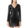 Pinko Livorno Abito Similpelle Light, Vestito Donna, Z99_nero Limousine, 42