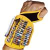 Générique NewShark - Braccialetto magnetico magnetico potente per tenere viti, chiodi, punte da trapano, colore giallo e arancione (4 linee, 16 magneti, giallo)