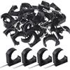 Swpeet 50 ganci a J di colore nero con kit assortito di chiodi, morsetti a J piccoli in plastica, morsetti a mezzo morsetto, puntine per cavi Pex ganci ideali per tubi PEX da 2,5 cm