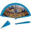 DRW Ventaglio in Legno Decorato con Il Quadro Il Giardino delle prelibatezze, Multicolore, Medidas: 42 cm
