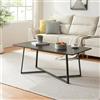 [en.casa] Tavolino Centrale da Salotto con Piano Rettangolare Tavolo Basso da Caffè con Gambe in Acciaio 120 x 60 x 48 cm per Soggiorno Sala d'Attesa - Effetto Marmo/Nero