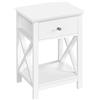 Soberine Comodino Camera da Letto con Casetto e Ripiano 40 x 30 x 55 cm Tavolino da Notte in Stile Shabby Chic Portaoggetti Salvaspazio per Salotto Soggiorno (1, Bianco)