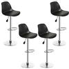 THINFAR Set di 2 Sgabelli da Bar, sgabelli Bar, sgabelli Cucina, Sedia Alta da Bar, Rotazione 360 °, Altezza Regolabile-2/4/6/8PZS (Nero-4PZS)