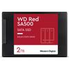 Western Digital SSD WD Red SA500 - 2TB, ideale per NAS, Interfaccia SATA da 2,5″/7 mm