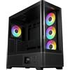 Gamdias Case Gamdias ATLAS P2 CG - Mid Tower ATX, Pannello in vetro curvo monoblocco, 4x120mm ARGB, Nero