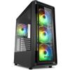 Sharkoon Case Sharkoon TK4 RGB - Mid-Tower ATX, pannello frontale in vetro temperato con tre ventole LED RGB da 120mm, pannell...