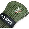 WILDAIR - Corda di sopravvivenza, paracord, corda da paracadute, corda da fuoco, 4 in 1, 0,4 cm di diametro, 30,5 m, tipologia militare statunitense di tipo III, con lenza integrata e stoppino