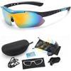 XFSRG Occhiali da Sole da Uomo Donna Anti UV400 Sportivi Bicicletta Antivento con 5 Lenti Intercambiabili Polarizzati e Custodia per Ciclismo Motociclismo Corsa Sci(Blu)