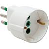 FANTON 87120 Adattatore semplice spina italiana 2P+T 10A presa schuko 2P+T 16A Bianco
