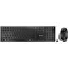 CHERRY DW 9500 SLIM, Set di Tastiera e Mouse Senza Fili, Layout per Unione Europea (QWERTY), Bluetooth o Radio 2,4 GHz, Mouse Ergonomico per Destrimani, Nero-Grigio