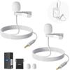 NEEWER 2pz Microfono Lavalier da Bavero Compatibile con Rode Wireless GO II 2 DJI Trasmettitore Wireless, Mic Lav a Clip Cablato a Condensatore Omnidirezionale per Palco YouTube Diretta, CM5, Bianco