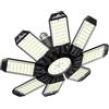 LAMLAMCK Plafoniera LED Garage 210W - 21000LM 6500K Super Luminosa Plafoniere LED a Soffitto Garage con 8+1 Pannelli Regolabili, E27/E26 Lampada Garage per Magazzini, Scantinati, Ripostigli, Officina