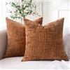 Dorunfeey Set di 2 Federe Cuscini Divano 40x40cm Copricuscini in Ciniglia Arancione Quadrata Moderna Lusso Decorativo Copricuscini per Soggiorno Divano Camera da Letto