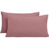 Poligino Federe Cuscini Letto Matrimoniale 50x80cm 2 PCS, Federe per Cuscini con Invisibile Cerniera in Premium Microfibra, Copri Cuscino Letto Anallergico e Traspirante, Rosa Scuro