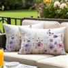 Vorysum Copri Cuscini Impermeabili 30x50 cm Set di 2 con Fiori Viola - Fodera Decorativa per Divano da Esterno, Giardino - Design Fresco Estate