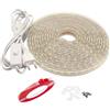 Q.Laomi Striscia LED con Interruttore, Striscia LED 220v senza Trasformatore, Impermeabile IP65 LED Striscia Adesiva Strip LED, 15M, Bianco Caldo