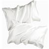 AUCANNIO Federa in seta di gelso 2 PEZZI, federe in seta pura naturale per capelli e pelle, federe ipoallergeniche morbide, lisce e traspiranti per dormire, taglia standard 48 x 74 cm (bianco)