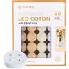 GuirLED Ghirlanda luminoso a LED per batuffoli di cotone USB - Telecomando wireless - Luce notturna per bambini 2h - Adattatore di alimentazione doppio USB 2A incluso - 4 intensità - 32 sfere 4,8 m - Cotone