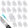 Techchii 16 Pezzi Connettori Strisce LED, 4 pin, 8 mm, Rapido Connettore Striscia LED, Senza Saldatura, Accessorio per Strisce LED SMD 5050/3528