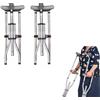 NEWFUN Stampelle Ascellari, Stampelle, Stampelle Ortopediche Regolabili, Supporti per Avambraccio, Portata 150 KG, Stampelle in Alluminio con Poggia Avambraccio e Poggia Mano Morbidi, Grigio, 1 Paio