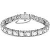 Swarovski Braccialetto Millenia, Taglio squadrato, Piccolo, Bianco, Placcato rodio