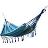Kronenburg Amaca Kronenburg per più persone con frange 220 x 160 cm - portata fino a 300 kg - amaca per interni ed esterni Scelta del modello/colore (Blu)