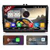 QIIKEN Autoradio 2 Din Senza Fili CarPlay e Android Auto con Navi per VW Golf 5 6 Polo Sharan Seat Passat Tiguän,9 schermo tattile Stereo Auto con DAB+ Bluetooth,WiFi,4G+64G,GPS,RDS,SWC