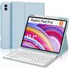 IVEOPPE Cover Redmi Pad Pro 12.1 con Tastiera, per Xiaomi Poco Pad Custodia con Tastiera Italiano Bluetooth Staccabile per Xiaomi Redmi Pad Pro 12.1 2024, Blu cielo