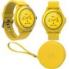 FOREVER Colorum CW-300 Giallo Smartwatch IP68 Impermeabile - Cardiofrequenzimetro Contapassi Monitor del Sonno Calorie - Lunga Durata Batteria -Orologio Sportivo Android/iOS Unisex dal Design Elegante
