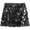 SPORTARC Gonna corta da donna a vita media con paillettes scintillanti per tutti i giorni ed eventi (S nero)