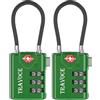 Travoce Search Alert TSA - Lucchetto a combinazione per valigie, armadietti da palestra, cassetta degli attrezzi, zaino, confezione da 1, 2, 4, 6 e 10 pezzi, colore: verde
