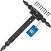 KOTARBAU® Cerniere a T nere, lunghezza: 350 mm, gancio a croce, in acciaio verniciato a polvere, per porta in legno, per porta di carico, per porte, per cancello da giardino, cerniere