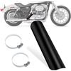mongtsamz Paracalore Scarico Moto, Universale Protezione Termica per Moto con Acciaio Inox Fascette Scudo Termico di Scarico in Metallo per Maggioranza Collettori di Scarico Moto e Auto, Nero, 1 Pezzi