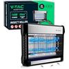 V-TAC Zanzariera Elettrica 16W con Area di Azione 50 m² - Design Sottile - Zanzariera con Luce Blu UV per Uso Interno ed Esterno - Trappola Elettrica contro Zanzare e Insetti - Potenza 16W