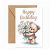Edition Seidel Biglietto di auguri di compleanno con busta, biglietto di auguri di compleanno, per uomo, donna, fidanzata, fiori, orsacchiotto (G3800 SW025)