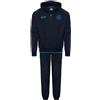 SSC Napoli Tuta Leggera Blu, EA7, Prodotto Ufficiale, Logo SSCN, Estiva, con cappuccio,tasche laterali, chiusura zip, L