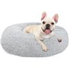 MDDK DY Cuccia Cane Interno, Cuccia per Cani Morbida Rotonda, Cuccia gatto Lavabile e soffice, Base Antiscivolo e Anti-ansia, Cuccia Per Cani Taglia Grande, 60 cm Grigio Chiaro