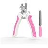 WePet Tagliaunghie per cani U10.1, taglia unghie per cani di taglia grande con sensore rapido, lama affilata per rasoio professionale con protezione di sicurezza e lima per unghie, rosa rosa