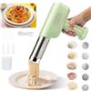Roadtime Macchina per pasta elettrica, pressa per pasta portatile con batteria da 2600 mAh, 5 stampi per pasta, 3 teste di salsiccia, spatola e misurino, macchina per pasta automatica